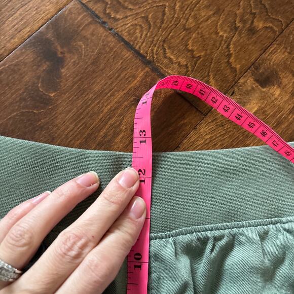 Faherty XL Shorts High Rise Elastic Waistband Pull On Arlie Green Linen Blend - Picture 10 of 11